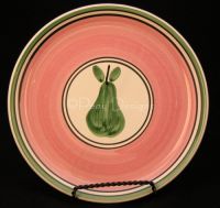 Caleca ORCHARD - PEAR Salad Plate - Green/Pink